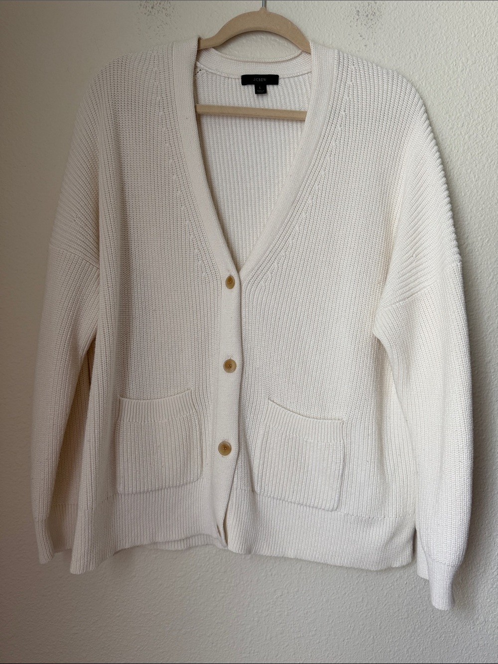 J. Crew Button Cashmere Cotton Blend Sweater